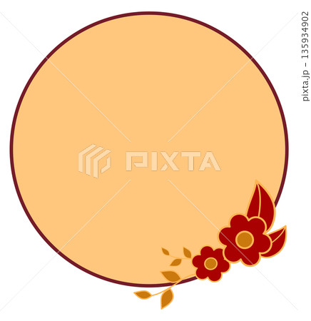Circular Chinese Flower Frame for Lunar New Year Decoration 135934902