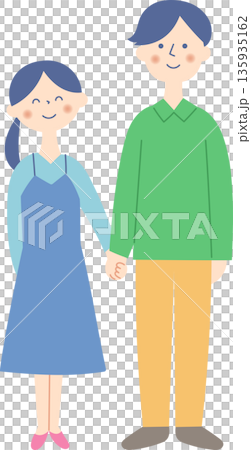 年輕男女手牽手 135935162