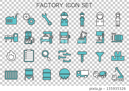 工廠生產線和工作流程圖示集 135935326