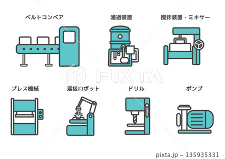 工場の製造過程で使用される機械類 135935331