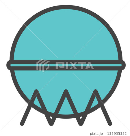 円形の工場タンクのイラスト 135935332