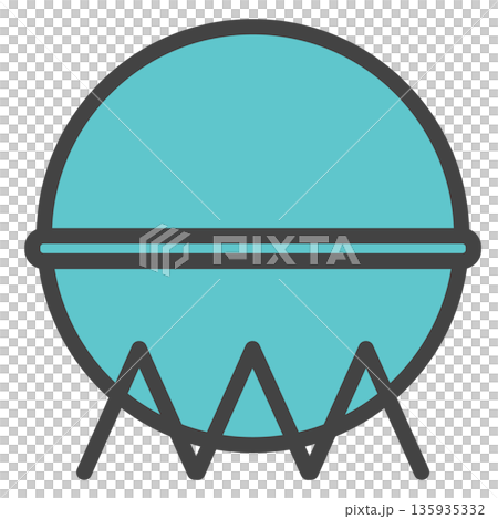 円形の工場タンクのイラスト 135935332