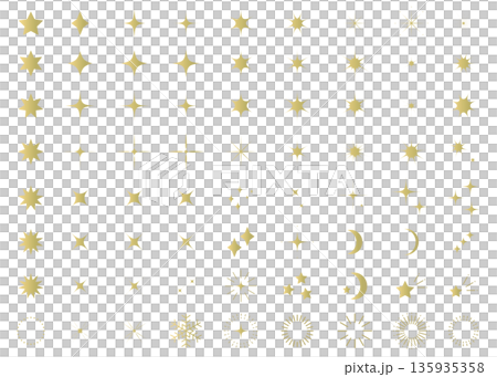 簡單的閃光插畫素材 背景插畫素材 金色 135935358