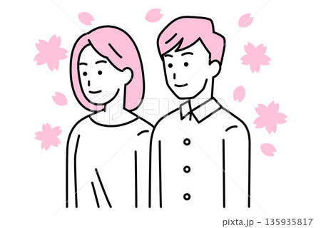 新生活を迎える若い男女 新生活を迎える若い男女 135935817