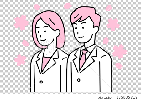 新卒のスーツの男女 135935818