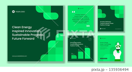 Clean Energy Innovation Flat Cartoon Hand Drawn Background For Social Media Post Illustration 135936494
