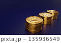 ネイビー背景のユーロ・ドル・円金貨 信頼あるグローバル投資・安定した資産運用のイメージ 135936549