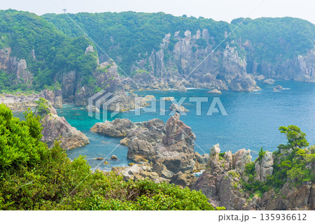 夏の和歌山県串本町　紀伊大島　海金剛 135936612