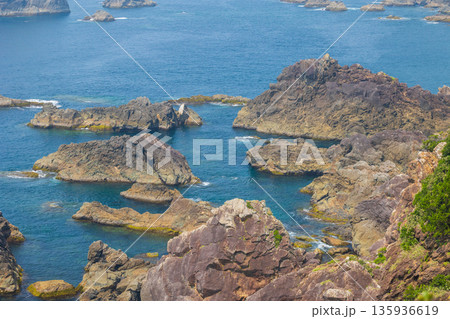 夏の和歌山県串本町　紀伊大島　海金剛 135936619