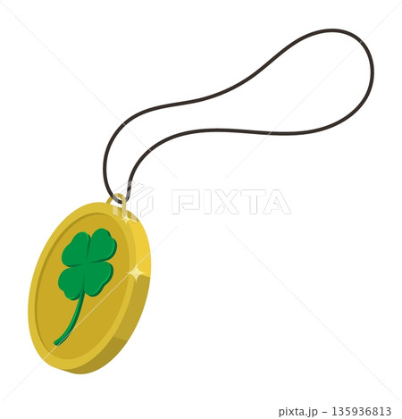 Isometric magical leprechaun talisman that grants wishes.. Amulet for attracting good luck. 3d vector 135936813