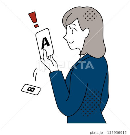 選択肢Aを選んで判断するビジネスウーマンのイラスト 選択肢Aを選んで判断するビジネスウーマンのイラスト 135936915