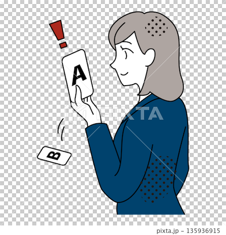 選択肢Aを選んで判断するビジネスウーマンのイラスト 選択肢Aを選んで判断するビジネスウーマンのイラスト 135936915