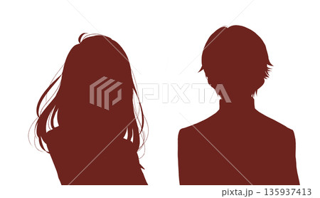セーラー服の女子学生と学ランの男子学生 やる気 セーラー服の女子学生と学ランの男子学生 やる気 135937413
