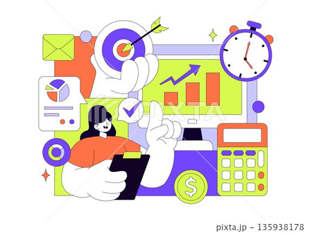 ERP Enterprise Resource Planning System Vector Illustration Featuring Business Integration, Productivity Improvement, And Company Growth Background ERP Enterprise Resource Planning System Vector Illustration Featuring Business Integration, Productivity Improvement, And Company Growth Background 135938178