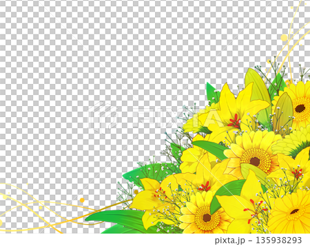 お祝いの黄色い花束のフレーム3/3 135938293