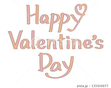Happy Valentine’s Day ハッピーバレンタイン手書き文字 薄ピンク Happy Valentine’s Day ハッピーバレンタイン手書き文字 薄ピンク 135938877