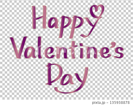 Happy Valentine's Day Handwritten Happy Valentine's Day Lettering Purple Happy Valentine's Day Handwritten Happy Valentine's Day Lettering Purple 135938878