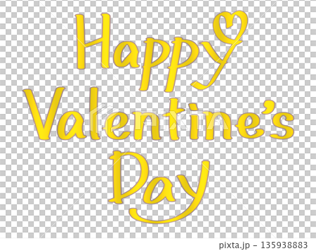 黃色手寫體“情人節快樂” 135938883