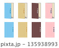 4色ドアの開閉イラストセット 135938993
