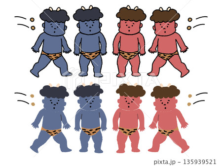 節分　かわいい鬼のイラストセット 135939521