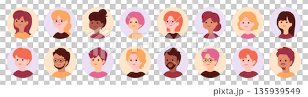 Person avatar set Person profile icon set 135939549