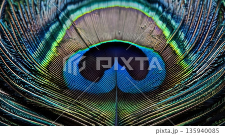 クジャクの羽の輝き 135940085