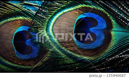 クジャクの羽の輝き 135940087