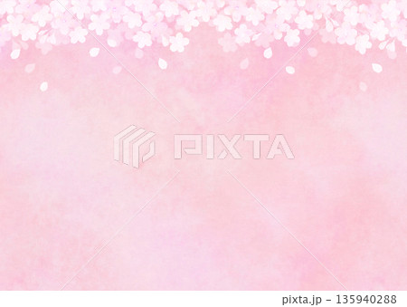 満開の桜と和紙の春イメージ背景 ソメイヨシノ 満開の桜と和紙の春イメージ背景 ソメイヨシノ 135940288