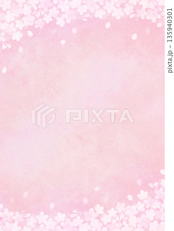 満開の桜と和紙の春イメージ背景 ソメイヨシノ 満開の桜と和紙の春イメージ背景 ソメイヨシノ 135940301