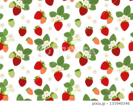 イチゴのシームレスパターン　A-1' 135940346