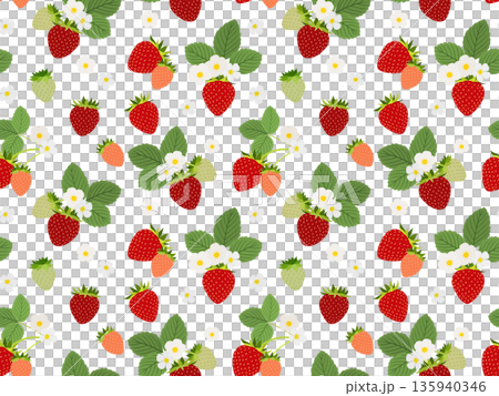 イチゴのシームレスパターン　A-1' 135940346