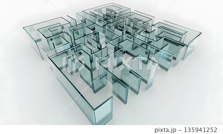 透明ガラスの迷路 透明ガラスの迷路 135941252