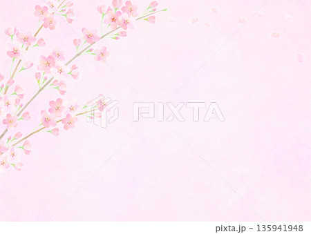 桜の春フレーム（和紙）ソメイヨシノ 135941948