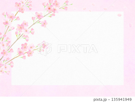 桜の春フレーム(和紙)ソメイヨシノ 桜の春フレーム(和紙)ソメイヨシノ 135941949