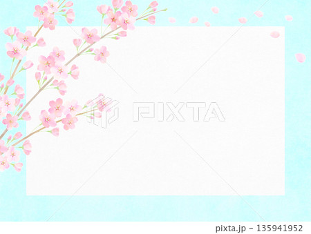 青空と桜の春フレーム(和紙)ソメイヨシノ 青空と桜の春フレーム(和紙)ソメイヨシノ 135941952