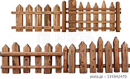Wooden fence separating properties providing security and privacy 135942470