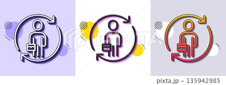 Replacement line icon. Halftone dotted pattern. Gradient icon with grain shadow. Staff renewal sign. Businessman change symbol. Line replacement icon. Various designs. Vector Replacement line icon. Halftone dotted pattern. Gradient icon with grain shadow. Staff renewal sign. Businessman change symbol. Line replacement icon. Various designs. Vector 135942985