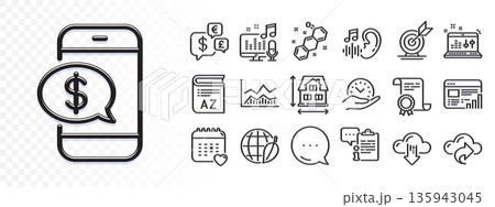 Trade infochart, Cloud share and Environment day line icons for web app. Glare of light effect. Message icon. Pack of Healthcare calendar, Web report, Hearing pictogram icons. Vector Trade infochart, Cloud share and Environment day line icons for web app. Glare of light effect. Message icon. Pack of Healthcare calendar, Web report, Hearing pictogram icons. Vector 135943045