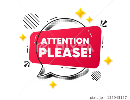 Attention please chat speech bubble. Social media concept. Attention please tag. Special offer sign. Important information symbol. Red chat message. Offer speech bubble. Glare 3d stars. Vector Attention please chat speech bubble. Social media concept. Attention please tag. Special offer sign. Important information symbol. Red chat message. Offer speech bubble. Glare 3d stars. Vector 135943137