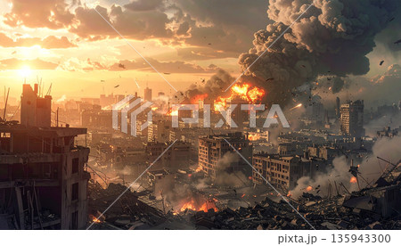 戦争イメージ（AI生成画像） 135943300