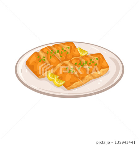 Illustration of Grilled salmon Illustration of Grilled salmon 135943441