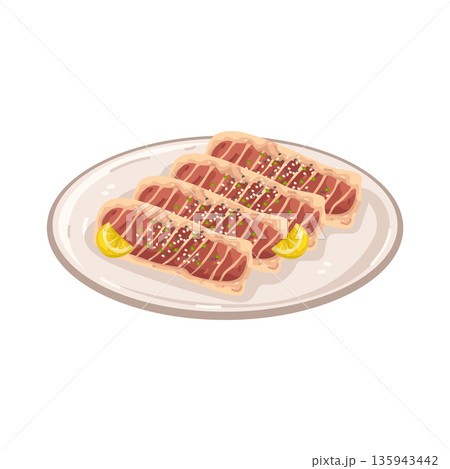 Illustration of grilled tuna 135943442