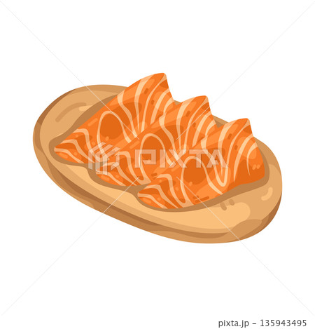 Illustration of salmon sashimi Illustration of salmon sashimi 135943495