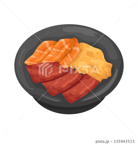 Illustration of sashimi platter 135943513