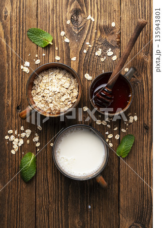 Healthy Detox Breakfast Ingredients on Wooden Table Healthy Detox Breakfast Ingredients on Wooden Table 135943801
