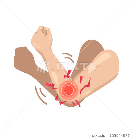 Illustration of elbow pain 135944077