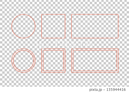 A set of stamp-style frames in various shapes 135944416