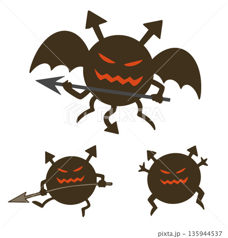 ウイルスのイラストレーションセット。 135944537