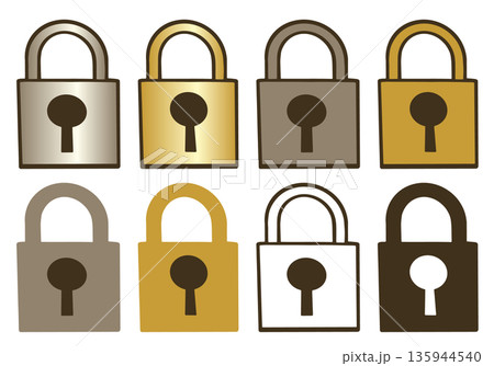 鍵のイラストレーションセット。 135944540