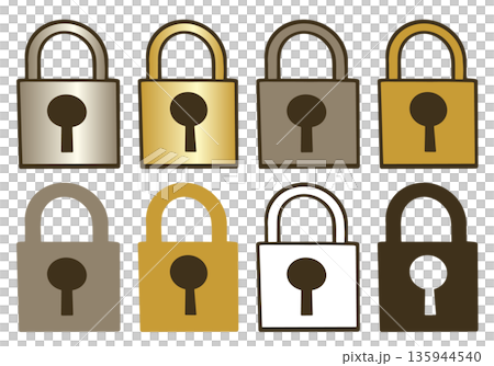 鍵のイラストレーションセット。 135944540